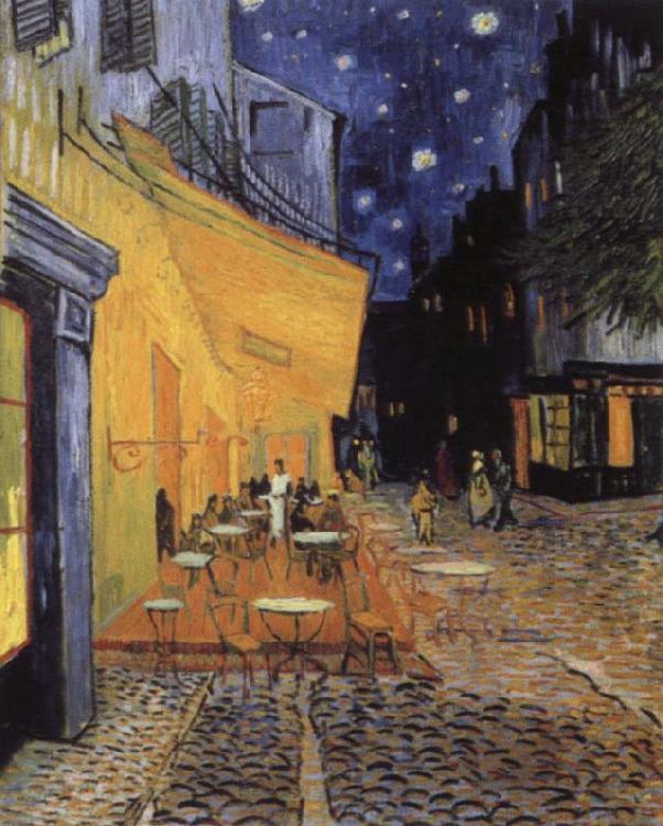 Vincent Van Gogh cafe terrace at the Place you forum in Arles in night